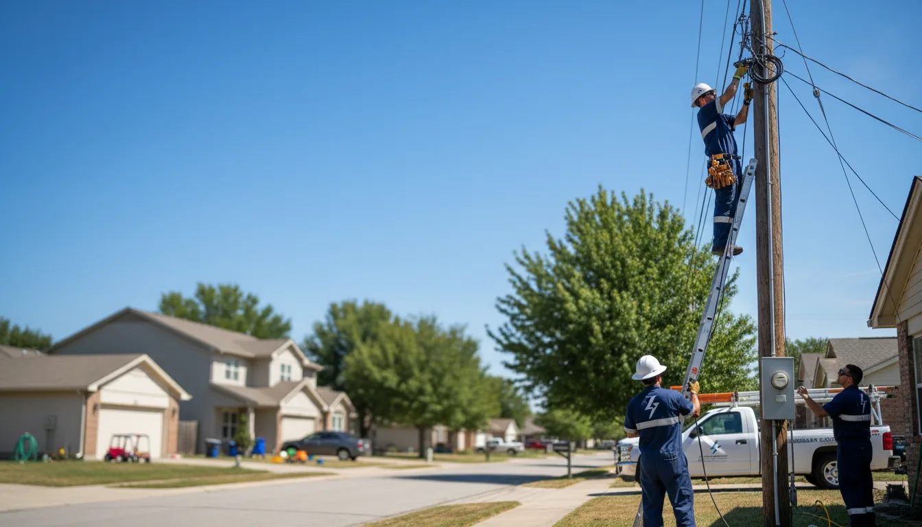 Residential electrician providing installation services in Falcon Heights, TX